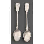 One George IV and one Victorian silver gravy spoon, both Fiddle pattern, both London, by John, Henry