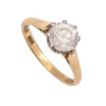 A white stone ring, in 18ct gold, London 1975, 3.6g, size L½ Good condition