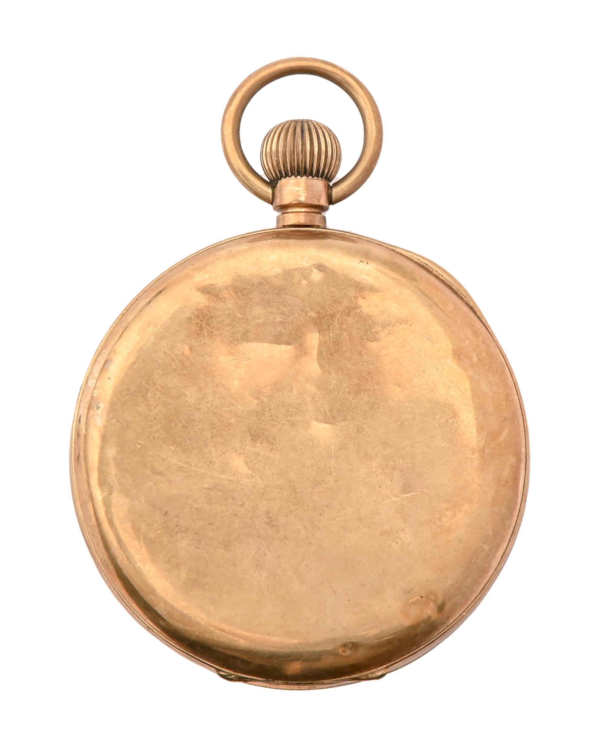 A 9ct gold keyless lever watch, gold cuvette, 49mm diam, import marked London 1913, 71g Working - Image 2 of 2