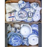 Miscellaneous ceramics, including blue and white table ware, various cheese dishes and covers, early
