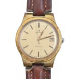 An Omega gold plated self-winding gentleman's wristwatch, with date, 36mm diam Wear scratches