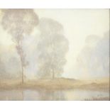 Harold John Dutton (1889 - 1971) - Morning Mists, pastel, 37 x 44cm A few surface marks and minor