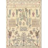 A George III linen sampler, Mary Ann Jeffery her work finished in the 14th year of her age in the