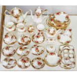 An extensive Royal Albert Old Country Roses pattern tea and dinner service, printed mark Good