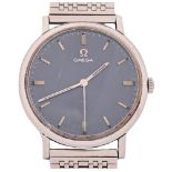 An Omega stainless steel gentleman's wristwatch, with blue dial, 23mm diam Scratches from wear, no