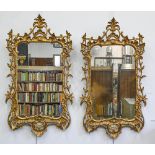A pair of Florentine gilt composition mirrors, 118 x 63cm Frame with chips and losses, but otherwise