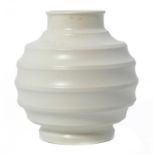 Keith Murray. A Wedgwood ‘4196’ white slipware vase, c1932-early 1950s, 18cm h, printed mark,