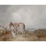 English School - Donkey & Dog, in the manner of James Ward, oil on canvas, 41 x 51.cm Restored and