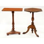 A Victorian softwood lamp table, with baluster pillar, 72cm h; 45 x 56cm and a Victorian pine tripod