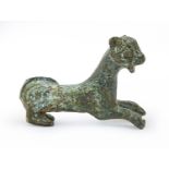 Antiquities. A Roman bronze miniature sculpture of a panther, Britain, 2nd-4th Century AD, 38mm l