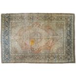 A rug, 204 x 375cm Stained, worn and faded