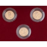 Great Britain, Elizabeth II, Royal Mint, “Three Portraits” proof set, containing encapsulated