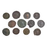 Roman Empire, Antoniniani of Carausius, Gallienus, Claudius II, Salonina, Tetricus and a Quinarius