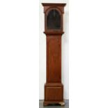 A George III waxed pine longcase clockcase,  212cm h Backboard original but with vertical crack,