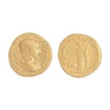 Trajan, 98-117AD, Gold Aureus, 7.04gm, IMPTRIANOAVGGERDACPMTRP / COSVPPSPQROPTIMOPRINC, camel at