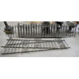A set of Edwardian wrought iron garden railings, in seven sections, 64cm h, lengths approx.