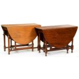 A mahogany gateleg table and a similar walnut table, c1930,  114 x 151cm and ci Both slightly marked