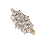 A diamond cluster ring, in 18ct gold, 3.2g, size K Good condition