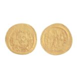 Phocas, 602-610AD, Gold Solidus of Constantinople, 4.44gm, DNFOCASPFAPAVG / VICTORIAAVGGE, mm CONOB,