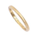An 18ct gold wedding ring, 2.2g, size J Light wear