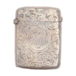 A Victorian silver vesta case, 55mm, by W H Walter, London 1896, 18dwts Minor dents and wear