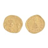 Heraclius & Heraclius Constantine, 610-641AD, Gold Solidus of Constantinople, 4.42gm, VICTORIA AVG
