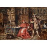 Frank Moss Bennett (1874-1952) - Henry VIII and Cardinal Wolsey, signed, dated 1945 and inscribed