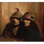 Hamish Blakely - Sisters, signed print, Nikki McKay - Tango, oil on canvas and Joanny Tierant -