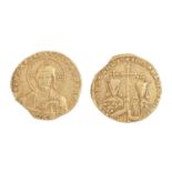 Constantine VII Porphyrogenitus, with Romanus I, 913-959AD, Gold Solidus, 4.32gm, Jesus Christ /