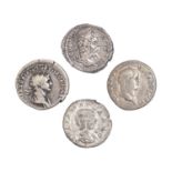 Roman Empire, Silver Denarii of Vespasian, Trajan, Julia Mamea, S. Severus, F- good VF (4)