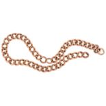 A 9ct gold chain,  18.5cm l, links individually marked, 12.7g Two lengths joined together; good