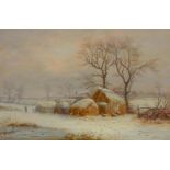 Charles Wilde (1856-1905) - Winter, signed and dated 1879, oil on canvas, 34 x 52cm Good original