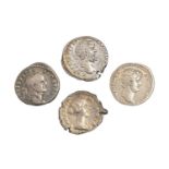 Roman Empire, Silver Denarii of Vespasian, Faustina, Hadrian, S. Severus, F-VF (4)