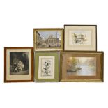 Indian Company School, 19th c - Studies of Everyday Life, set of six, gouache on mica, each 14 x
