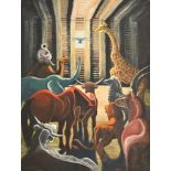 Derek Carruthers (1935-2021) - Noah's Ark, signed, oil on canvas, 122 x 92cm, unframed Good