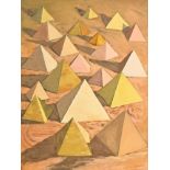 Derek Carruthers (1935-2021) - "If you look down you can see the Pyramids", signed, signed again,