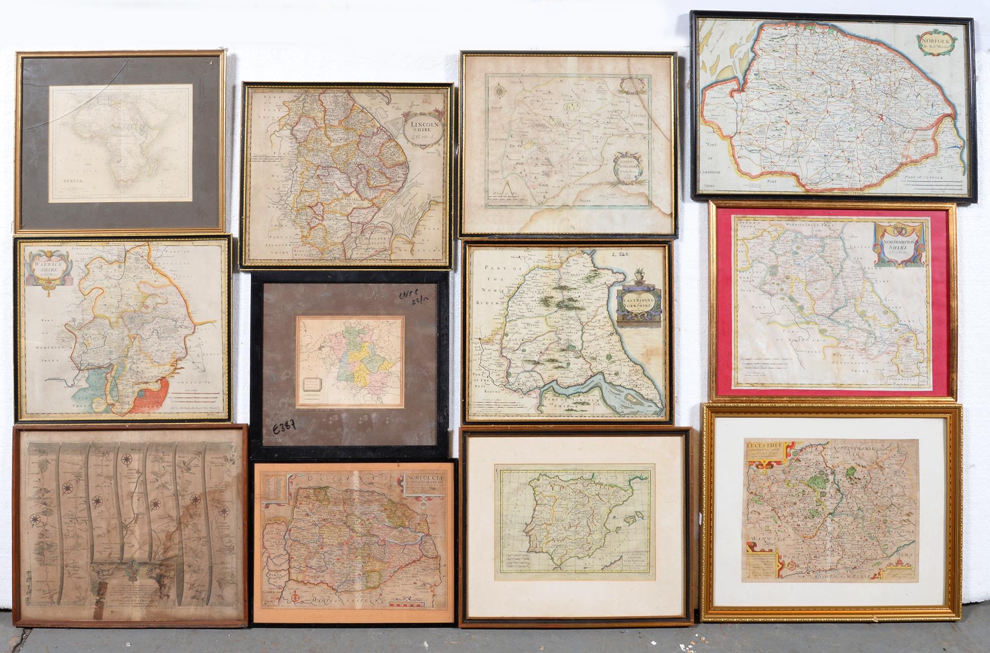Maps, 18th and 19th c British county maps, mixed publishers and dates, mostly engravings and