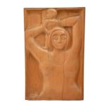 Derek Carruthers (1935-2021) - Sculpture: Woman and Child, walnut relief, signed and dated on the