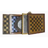 A Louis XVI style rectangular looking-glass, c. 1920, bevelled mirror plate, 52cm h, another mirror,