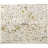 London. Samuel John Neele (1758-1824) - A New Map of the Country Round London, Published October 5th