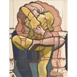 Derek Carruthers (1935-2021) - The Embrace, signed, oil on canvas, 121 x 91cm, unframed Good