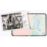 An autograph book, early 20th c, inscribed with contemporary and slightly later signatures, some