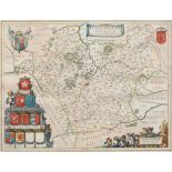 Johan Blaeu (1596-1673) - Leicestershire, double-page county map, s.l., s.n., n.d. [c. 1650],