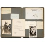 Autographs. An album of approx. 85 autographed photographs, scraps or typed letters signed, early