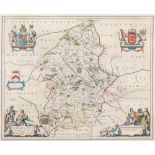 Johan Blaeu (1596-1673) - Staffordshire, double-page county map, s.l., s.n., n.d. [c. 1650],
