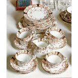 A Blyth Porcelain Co diamond china Japan pattern tea service, early 20th c, large plate 24.5cm