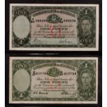 Australia, Pound Notes, George V, 1927, K/11, washed VF; 1933-8 L/38 EF; George VI, H/5, H/44, K/33,