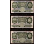 Bank of England issues, 1928-, Pound Notes, Cyril Patrick Mahon, C93, D02, E56, all crisp VF - EF (