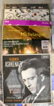 Vintage vinyl LP records. Six albums of Rachmaninov, including rare Vladimir Ashkenazy Third Piano