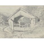 Miles Edmund Cotman (1810-1858) - A Boat House (recto); A Lychgate (verso), signed and dated 1821,